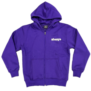 always up hoodie purple zip